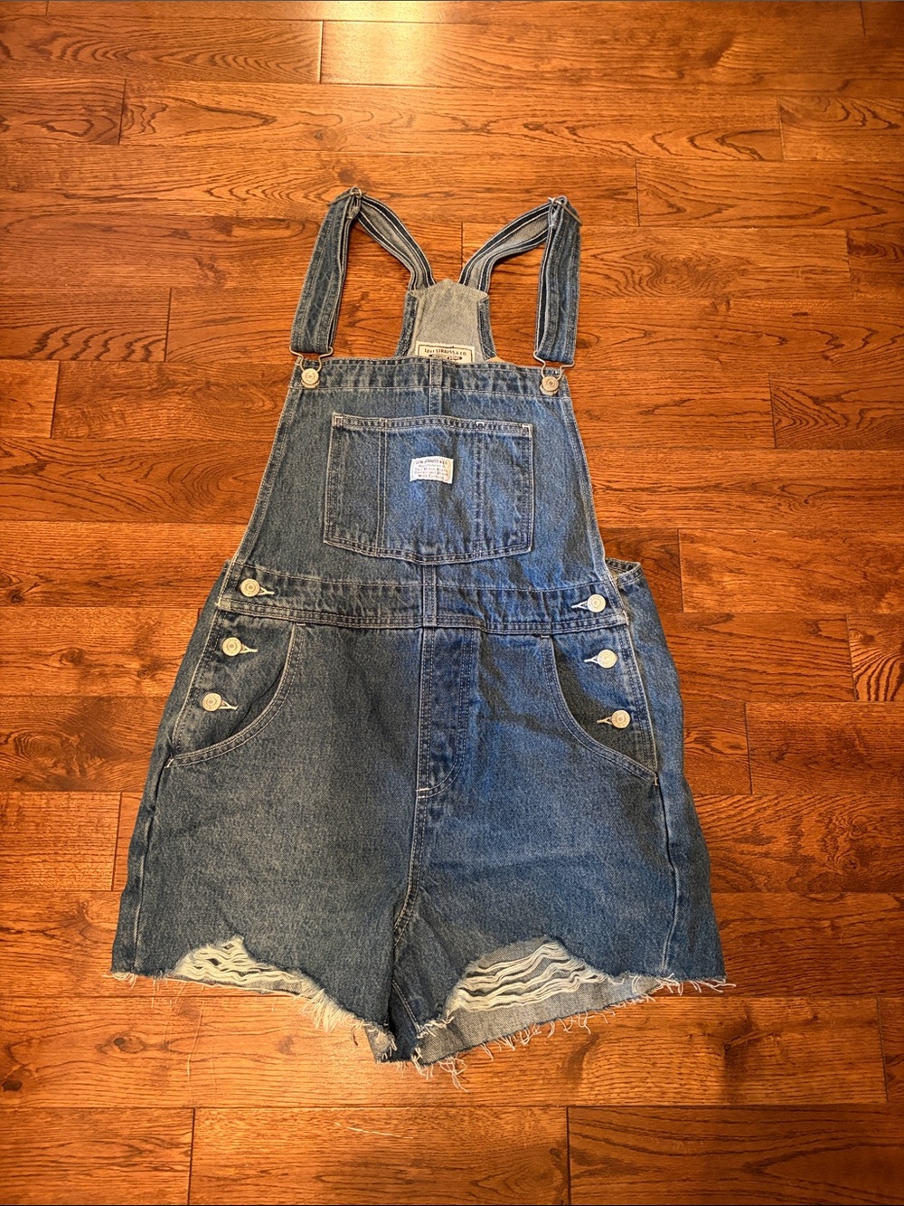 Levis BRAND NEW Small Blue Denim Short Overalls